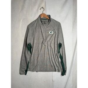 47 Forward Green Bay Packers Mens Small Gray Quarter Zip Pullover Thumbholes